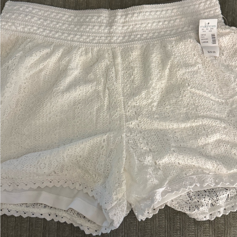 Maurice’s White Lace Shorts